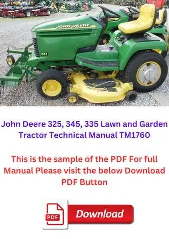 john deere 325 lawn mower specs