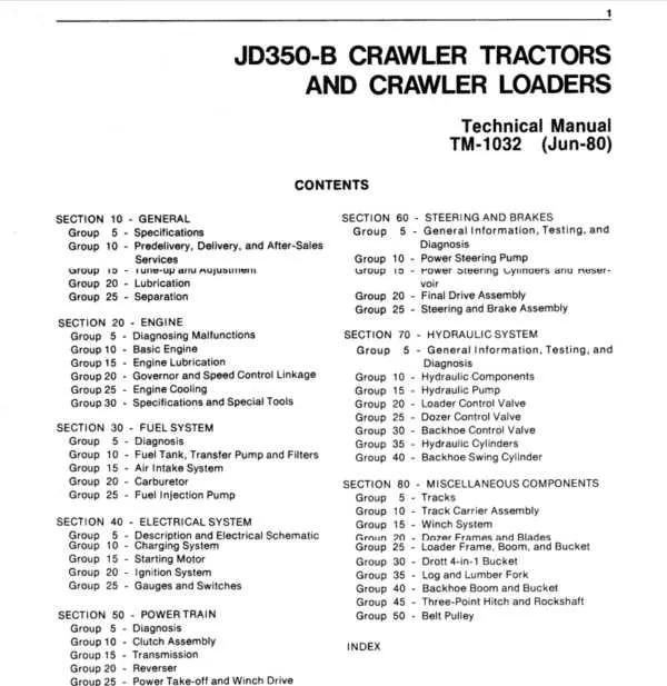 john deere 350b crawler specs