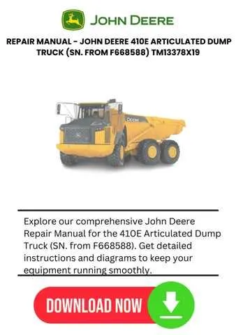 john deere 410e articulated dump truck specs