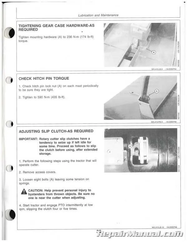 john deere 413 brush hog specs