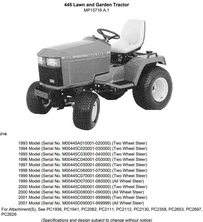 john deere 445 lawn tractor head bolt torque specs