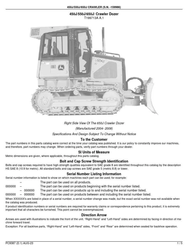 john deere 450j lt crawler tractor specs