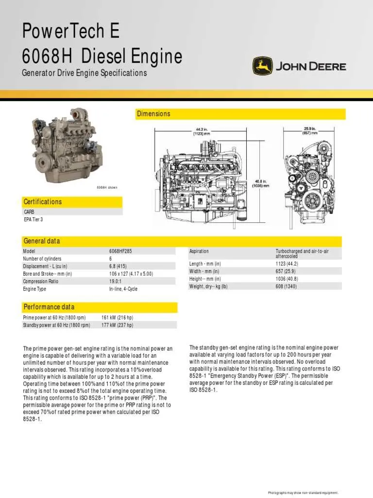 john deere 4d80 power unit specs