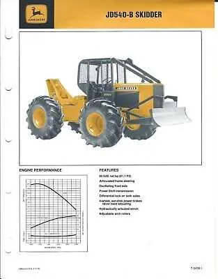john deere 540r loader specs