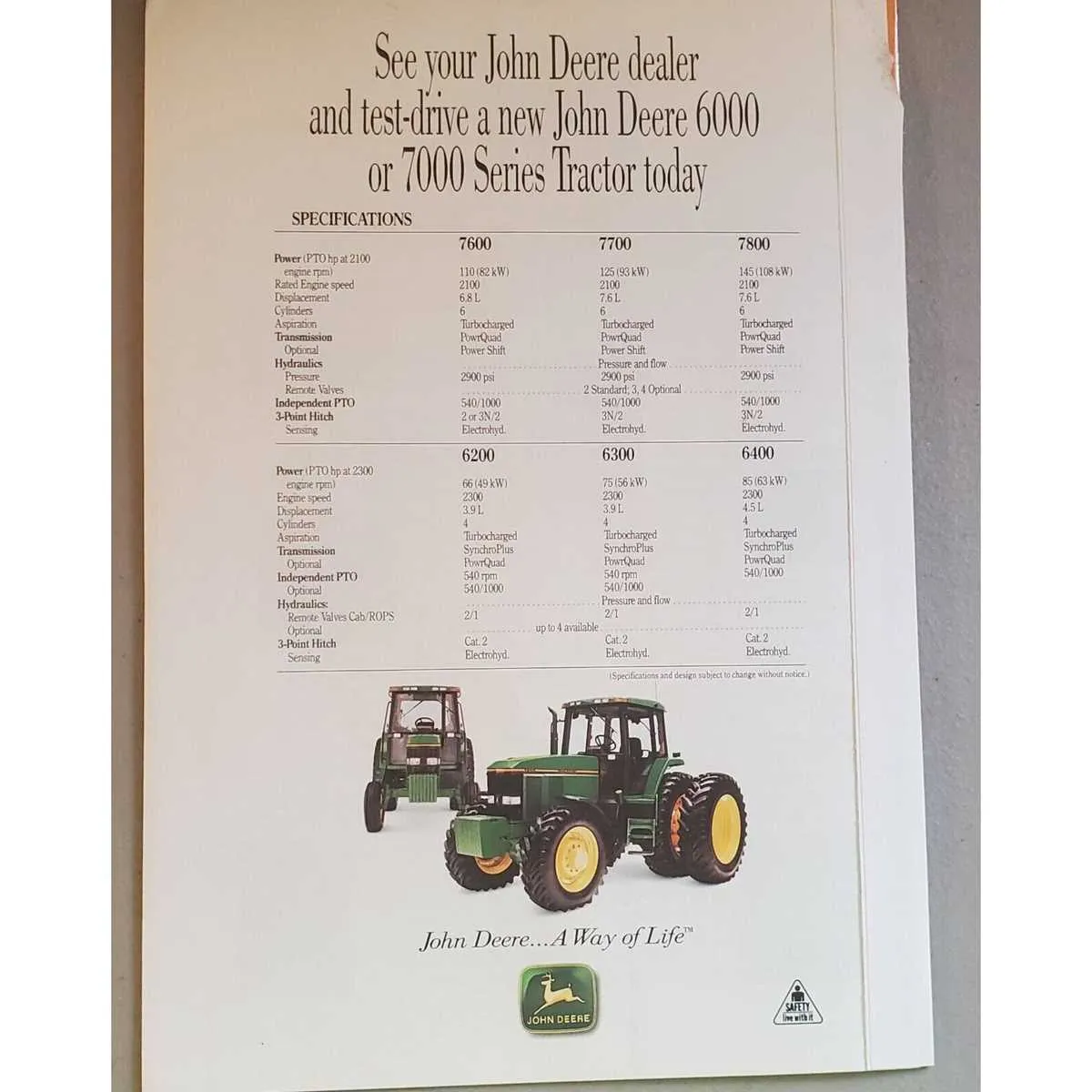 john deere 6000 series tractor specs john deere 6000 series tractor specs