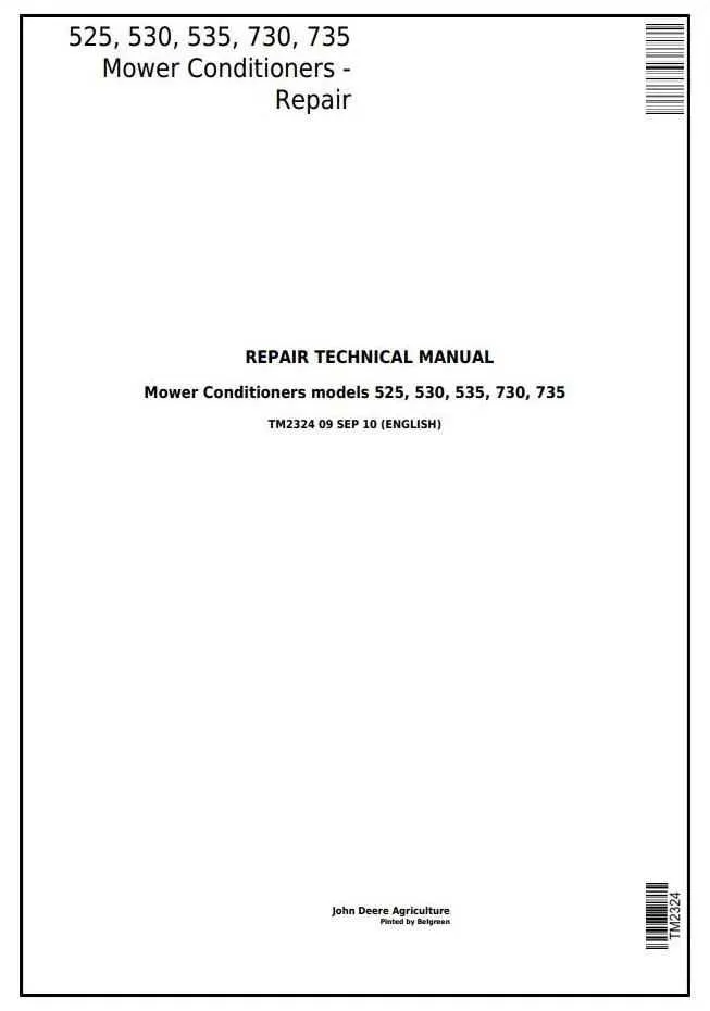 john deere 730 mower conditioner specs