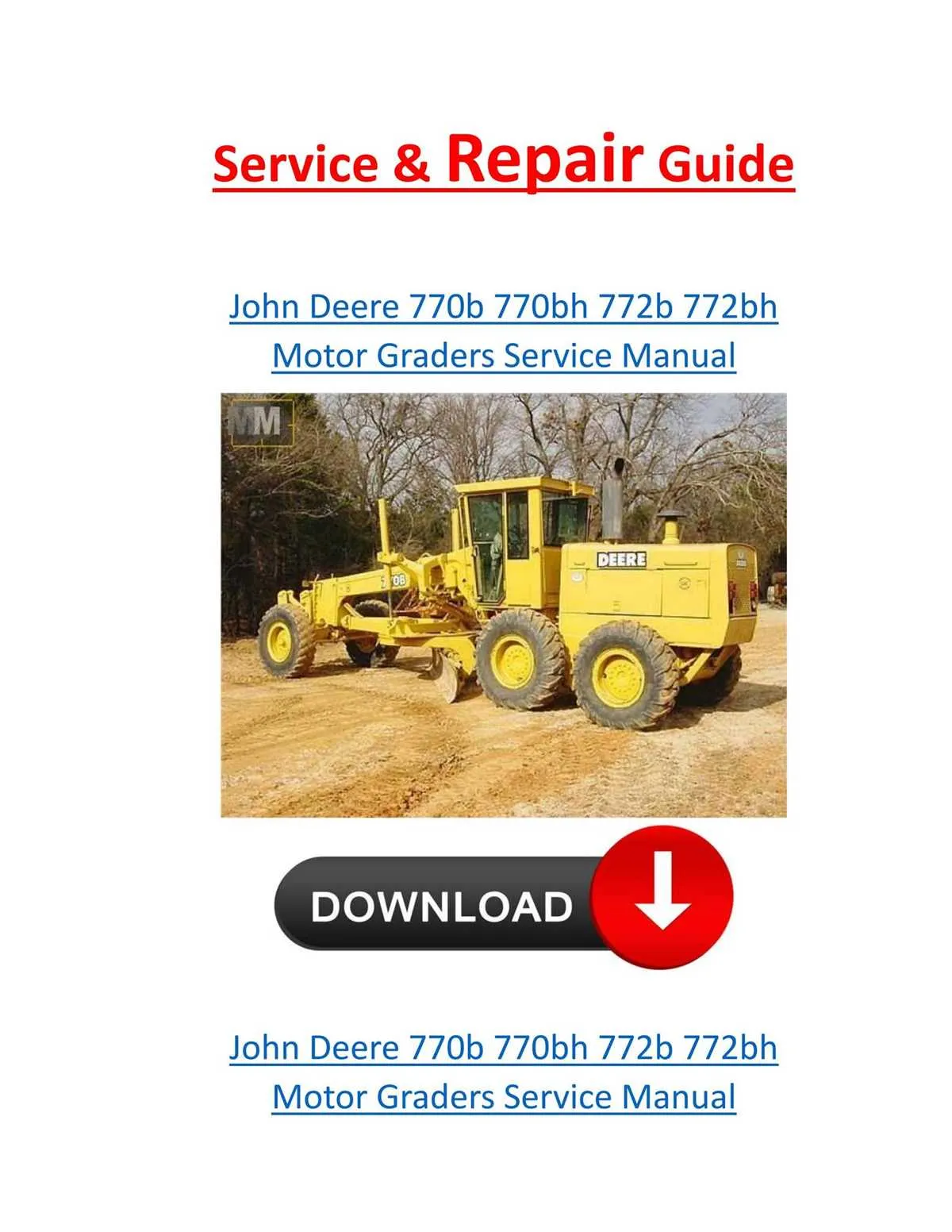 john deere 772bh grader specs