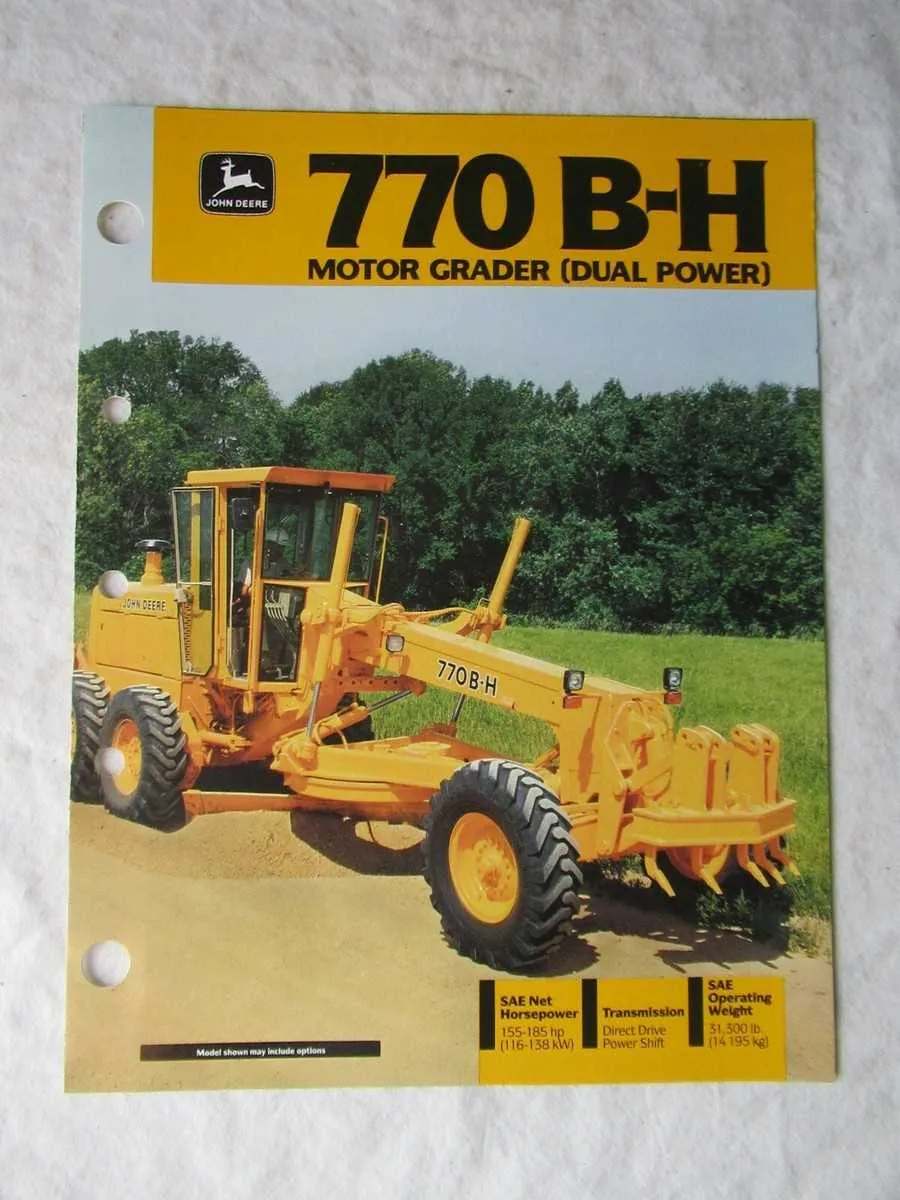 john deere 772bh grader specs