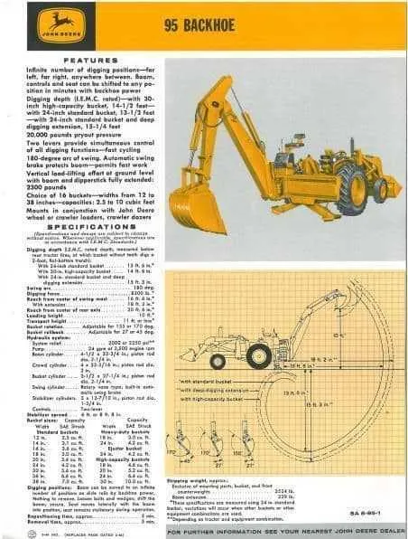 john deere backhoe specs john deere backhoe specs