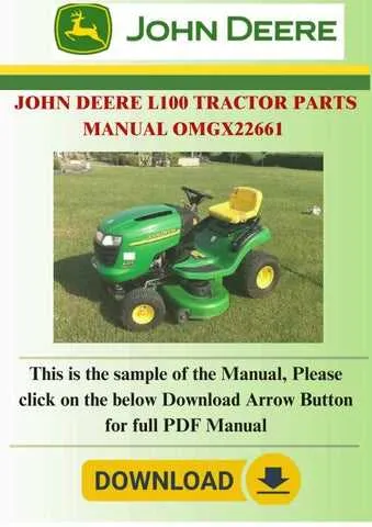 john deere l100 mower specs