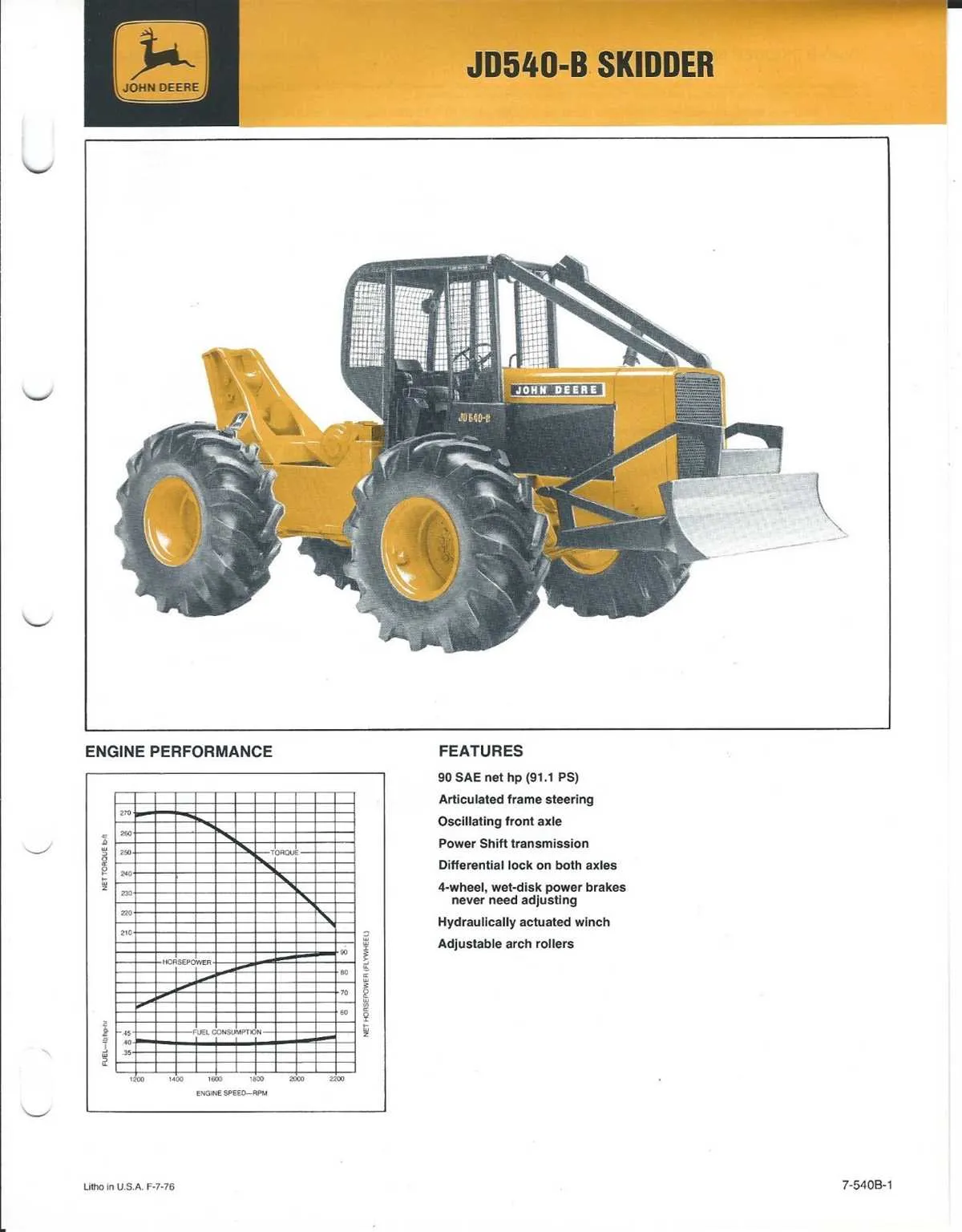 john deere skidder specs