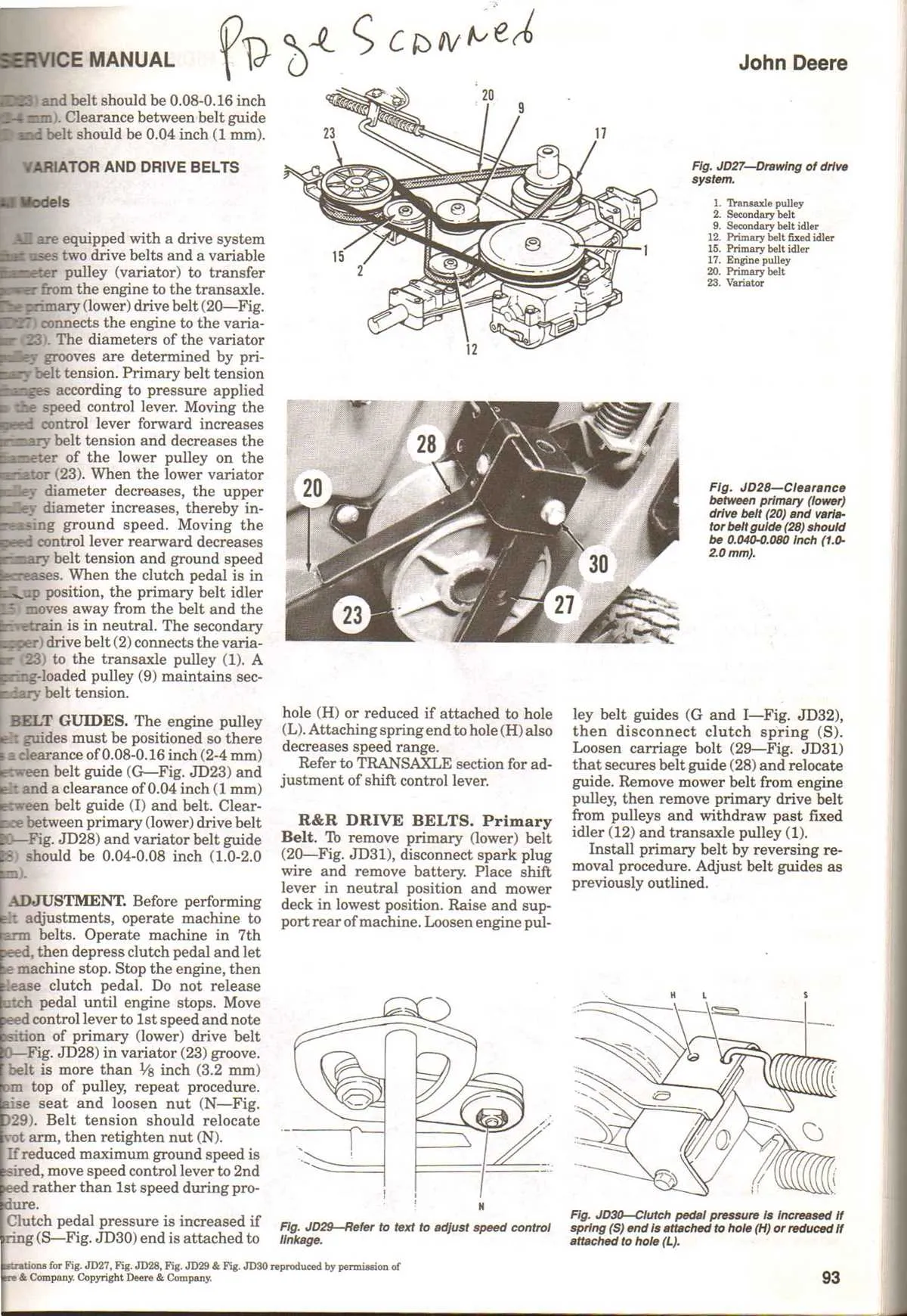john deere sx75 specs