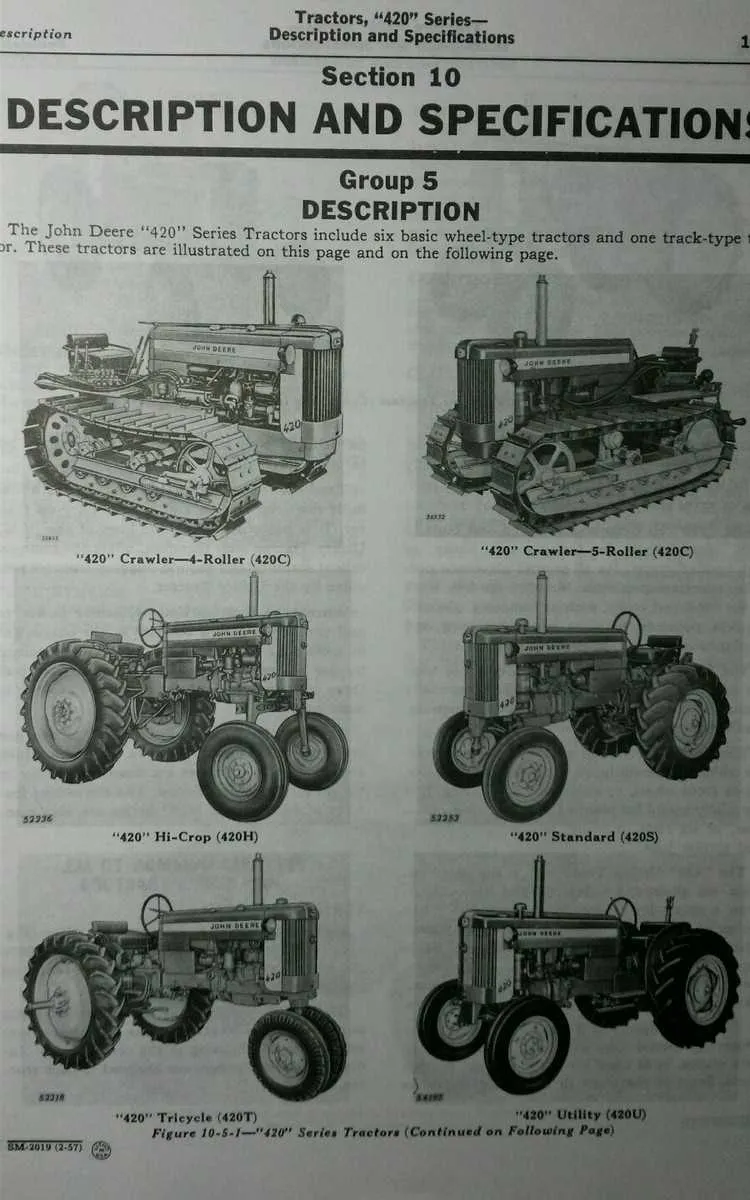 spec john deere 420