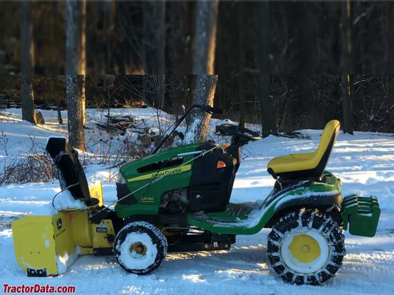 specs and reviews on la130 john deere mower