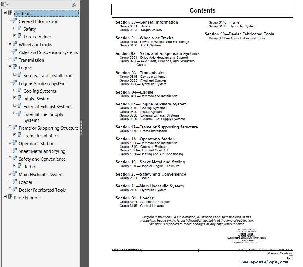 john deere 333d spec sheet