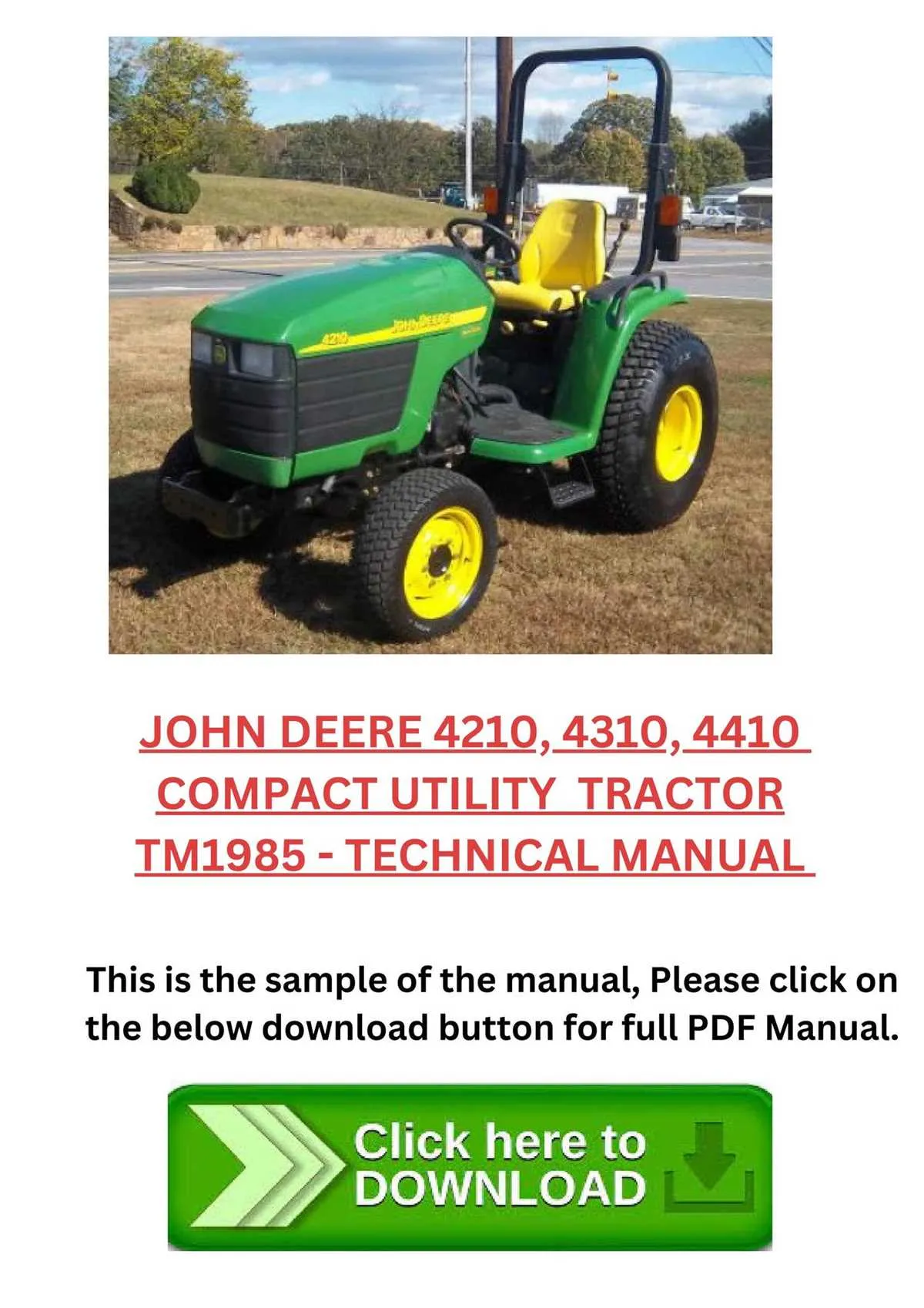 john deere 4210 tractor specs