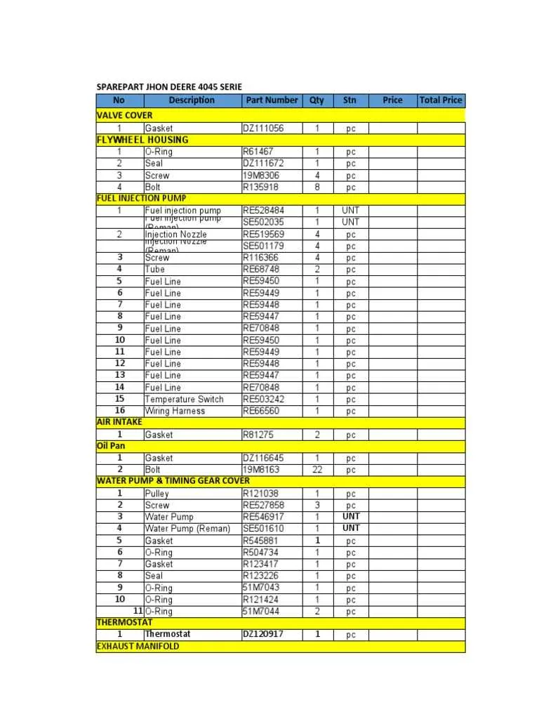john deere 4045hf285 torque specs