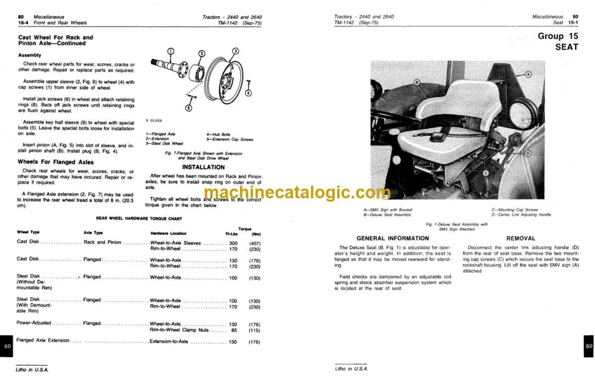 specs on a 1972 2640 john deere