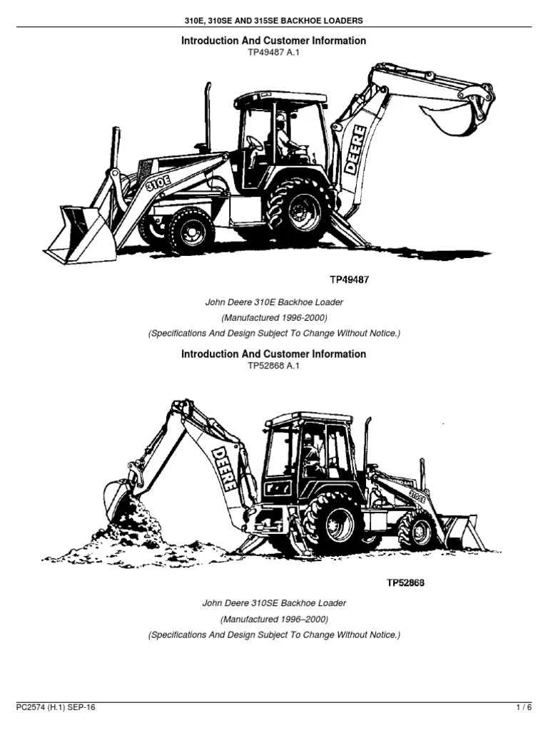 1975 john deere 310 backhoe specs