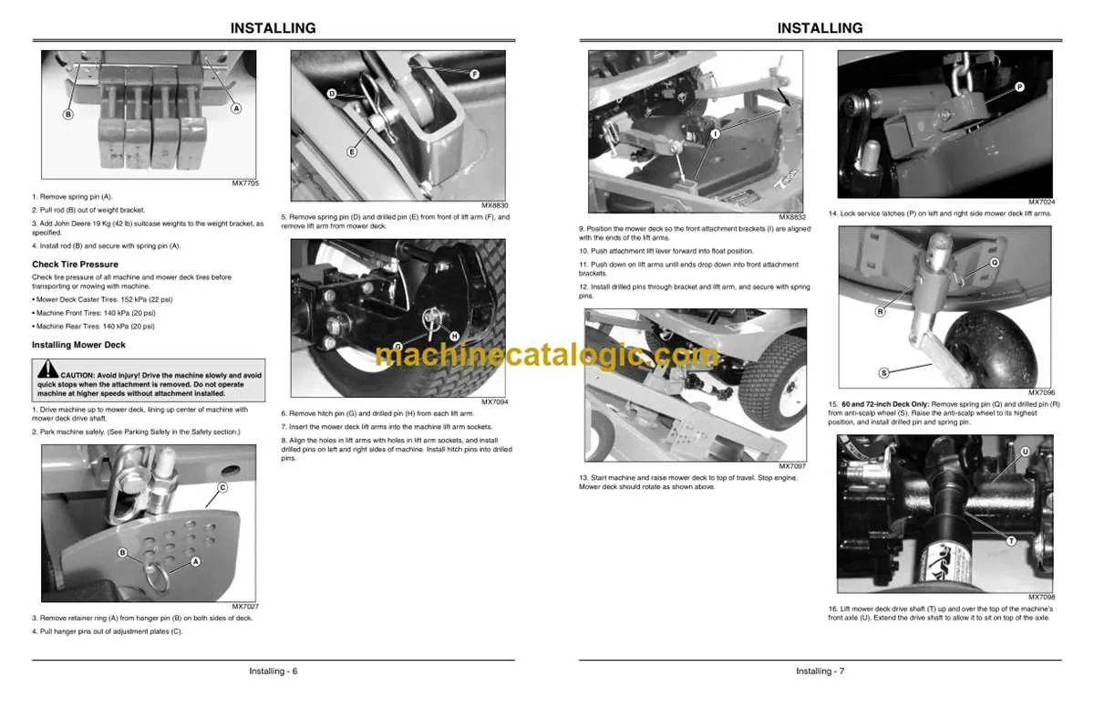 john deere 60 inch mower deck specs