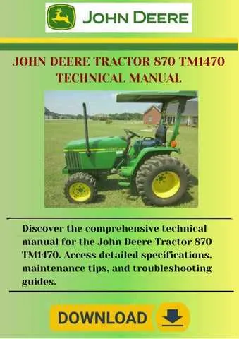 john deere 870 tractor specs