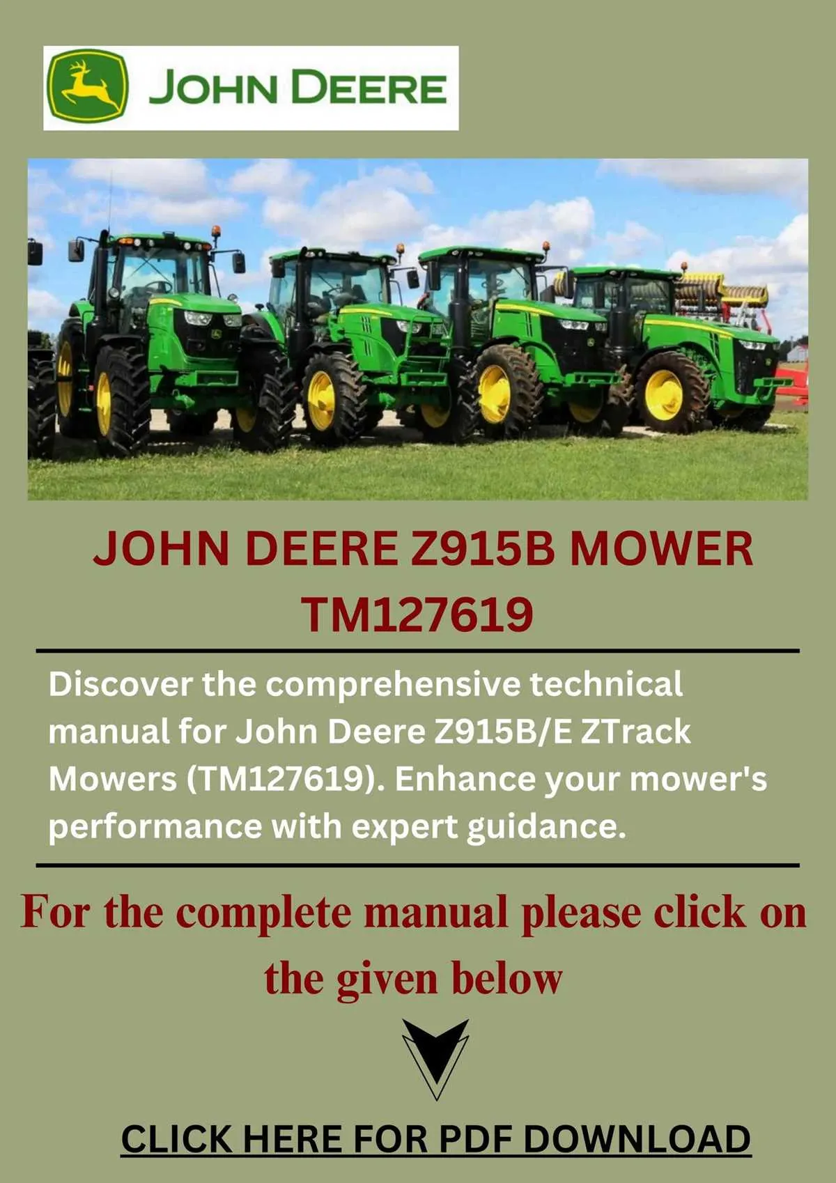 john deere 915b specs