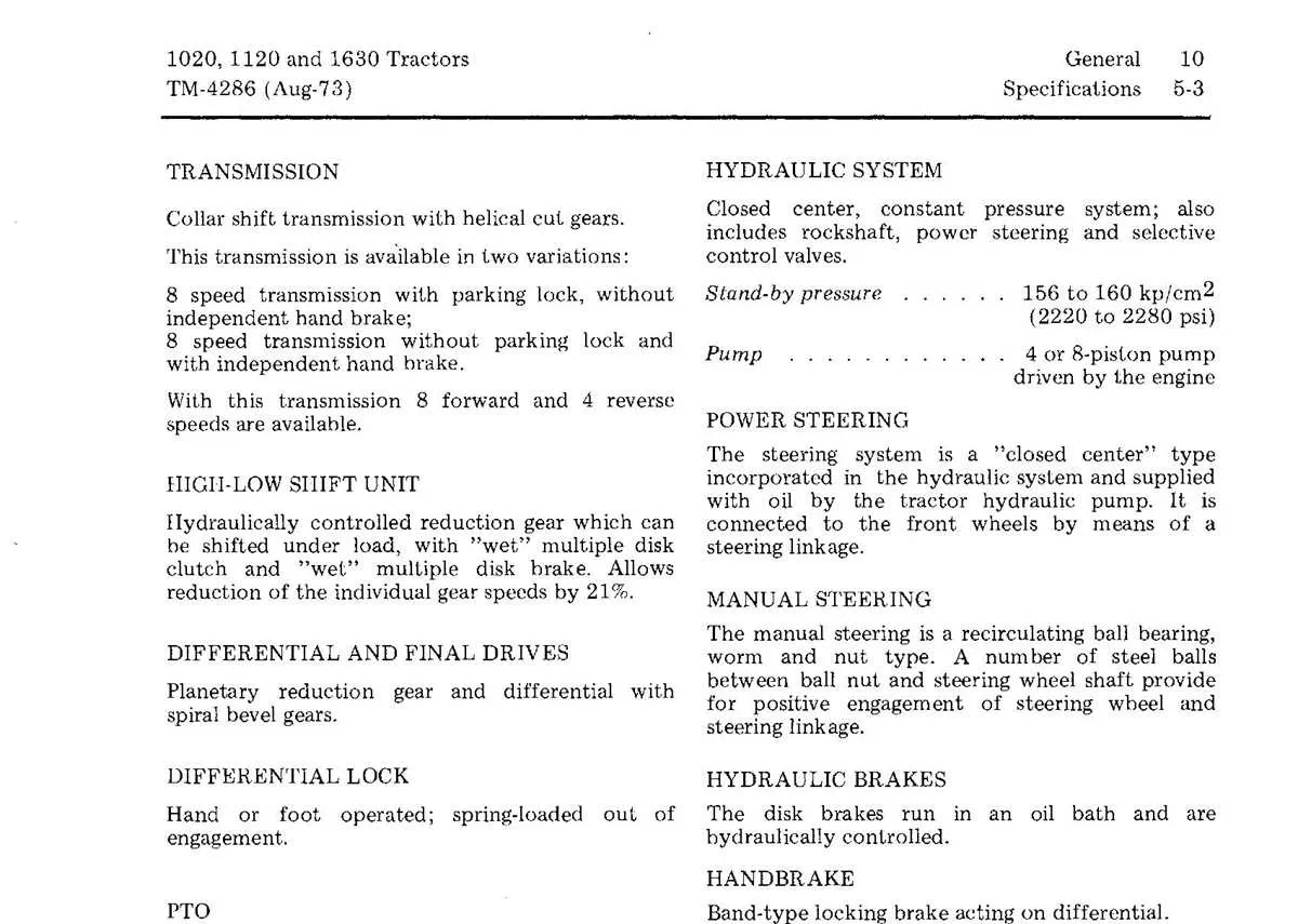 john deere 1520 torque specs