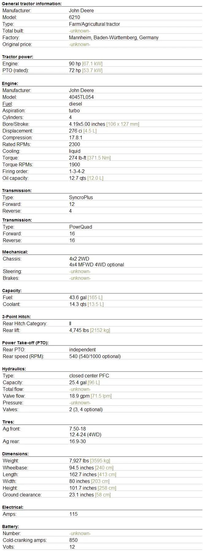 john deere 24 specs john deere 24 specs