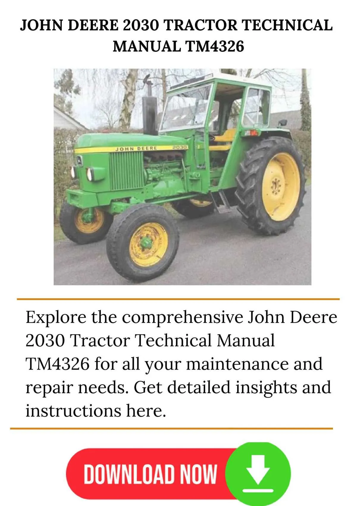 john deere 2030 tractor specs